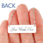 The Distance is Hard - Horizontal Bar Necklace with Back Engraving