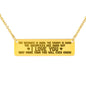 The Distance is Hard - Horizontal Bar Necklace with Back Engraving