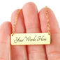 Dont Fear the Chippewa Girl - Horizontal Bar Necklace with Back Engraving