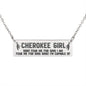 Dont Fear the Cherokee Girl - Horizontal Bar Necklace with Back Engraving