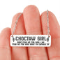 Dont Fear the Choctaw Girl - Horizontal Bar Necklace with Back Engraving