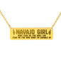 Dont Fear the Navajo Girl - Horizontal Bar Necklace with Back Engraving