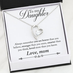 "Mom To Daughter - Braver" Forever Love Necklace