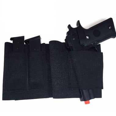 Belly Band Gun Holster Elastic Abdominal Band with 2 Magazine Pouches