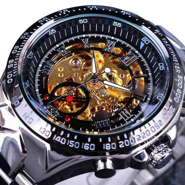 Mens Military Skeleton Watch