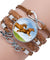 Handmade Horse Lovers Leather Cabochon Infinity Wrap Bracelet