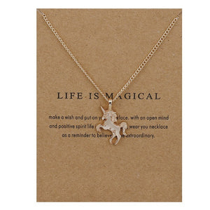 New Life Is Magical Unicorn Pendant Necklace