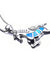 Trendy Blue Opal 925 Sterling Silver Filled Horse Necklace