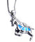 Trendy Blue Opal 925 Sterling Silver Filled Horse Necklace