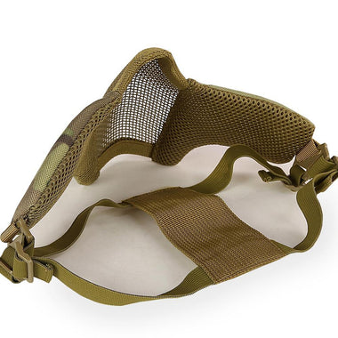 Half Lower Face Net Mesh Adjustable Tactical Mask for Airsoft/Hunting/Paintball/Shooting