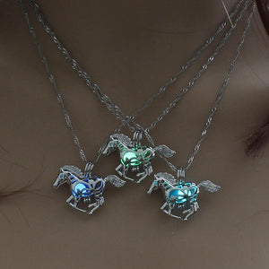 Latest Horse Glowing in the Dark Pendant Necklace