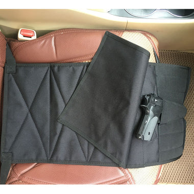 Under Seat Pistol Holster with Spare Pouch for Medium Large Handguns