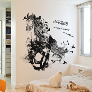 Black Horse Removable Wall Sticker