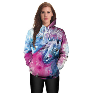 UNICORNS 3D ALL OVER PRINTED WOMEN HOODIE