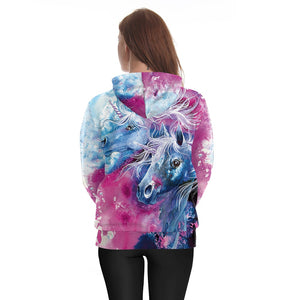 UNICORNS 3D ALL OVER PRINTED WOMEN HOODIE