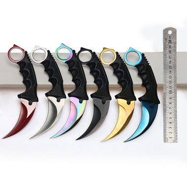 Karambit Knife with Sheath Outdoor Hunting & Pocket Folding Key Knife