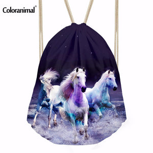 3D Horses Printed Bag