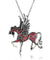Horse Wings Crystal Rhinestone Pendant Necklace