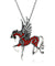Horse Wings Crystal Rhinestone Pendant Necklace