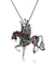 Horse Wings Crystal Rhinestone Pendant Necklace
