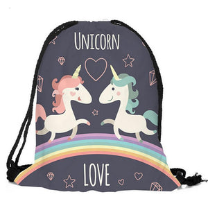 Cute Unicorn Love Printed Bags