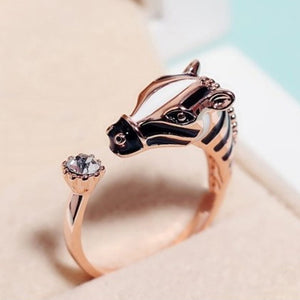 Horse Head Adjustable Finger Opening Ring