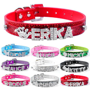 Collar Rhinestone Charm & Customized Diamond Name Bucklet For Pets